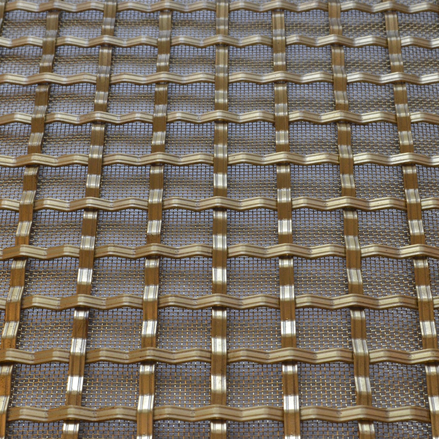 Square Reeded Woven Brass Grille