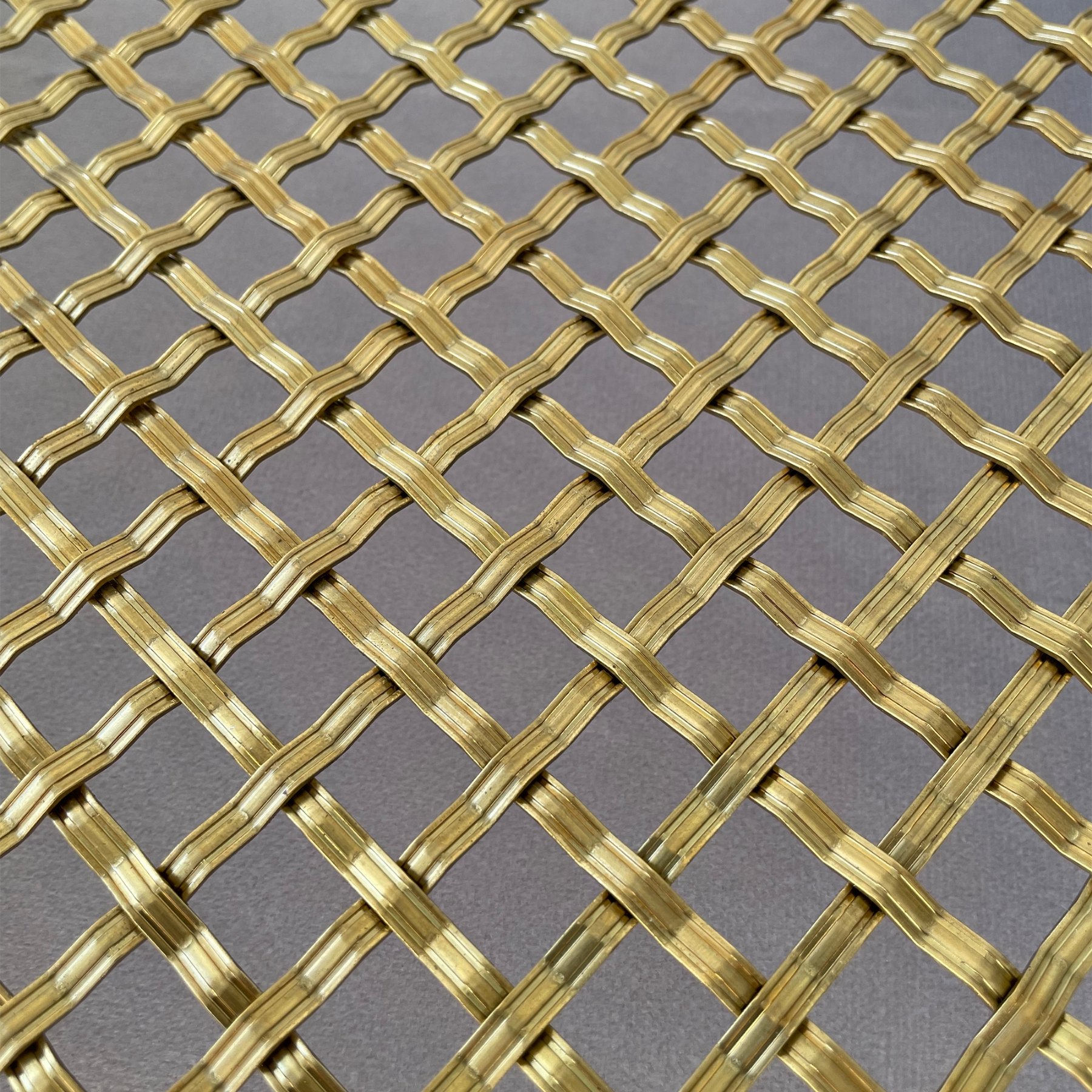 Diamond  Reeded Woven Brass Grille