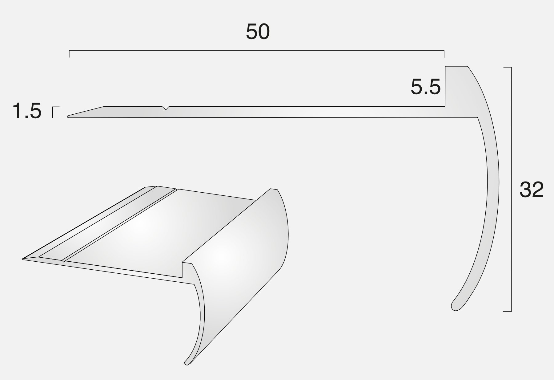 AN21/5.5 Bullnose 2500mm