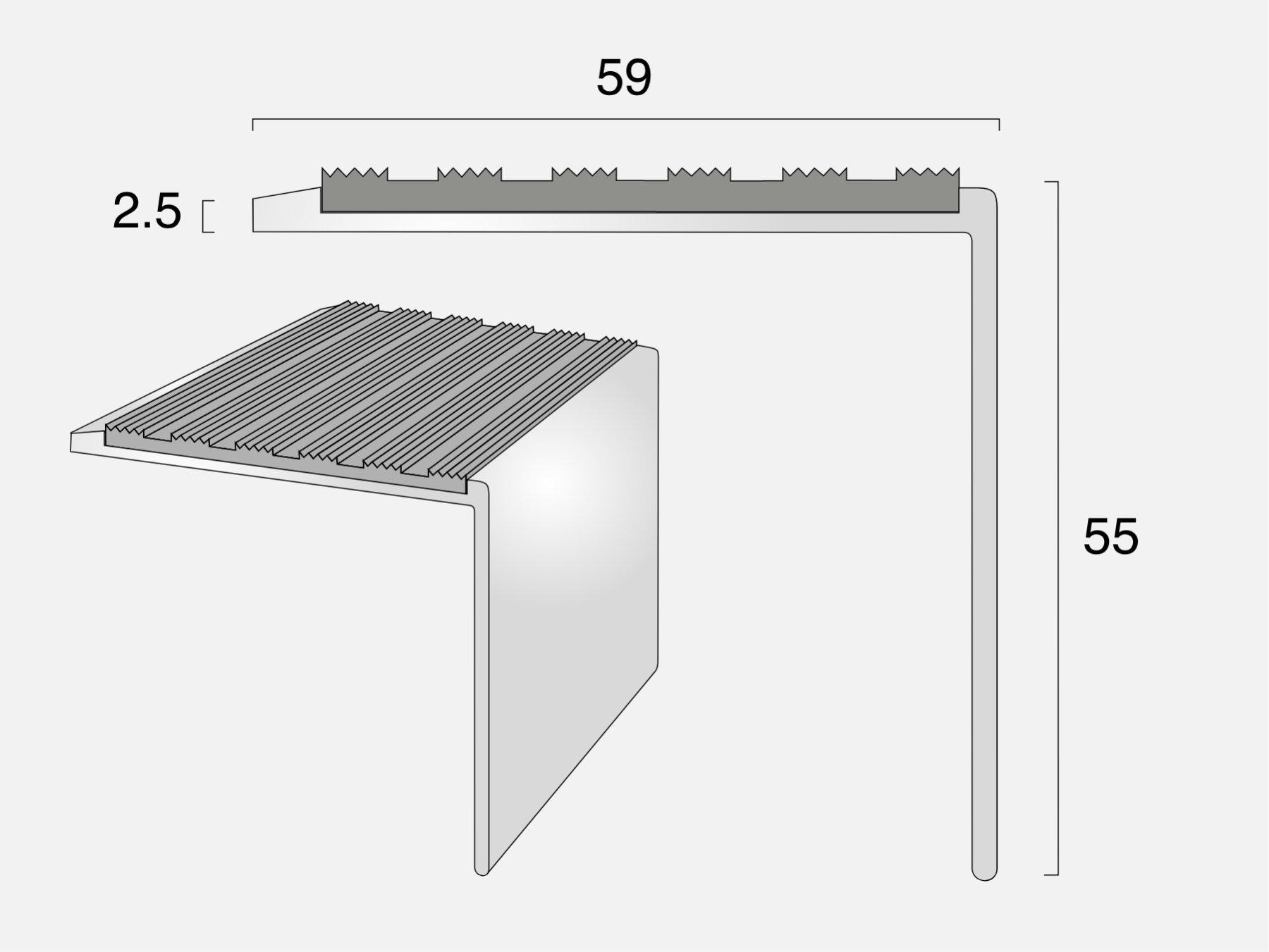 AN59/55SL Square Back Ramped Edge