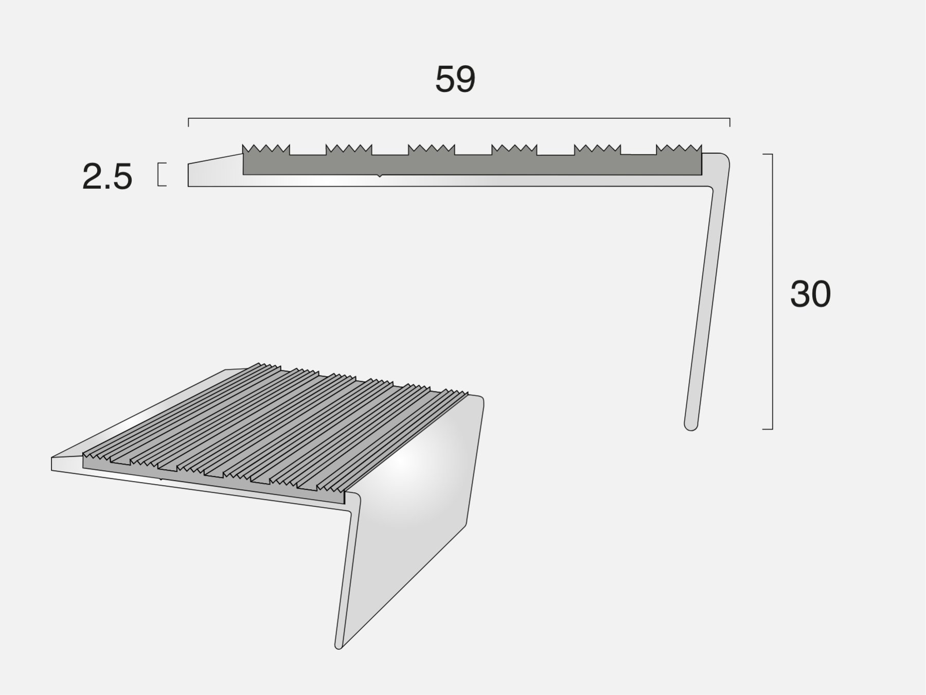 AN59R/SL Rake Back Ramped Edge