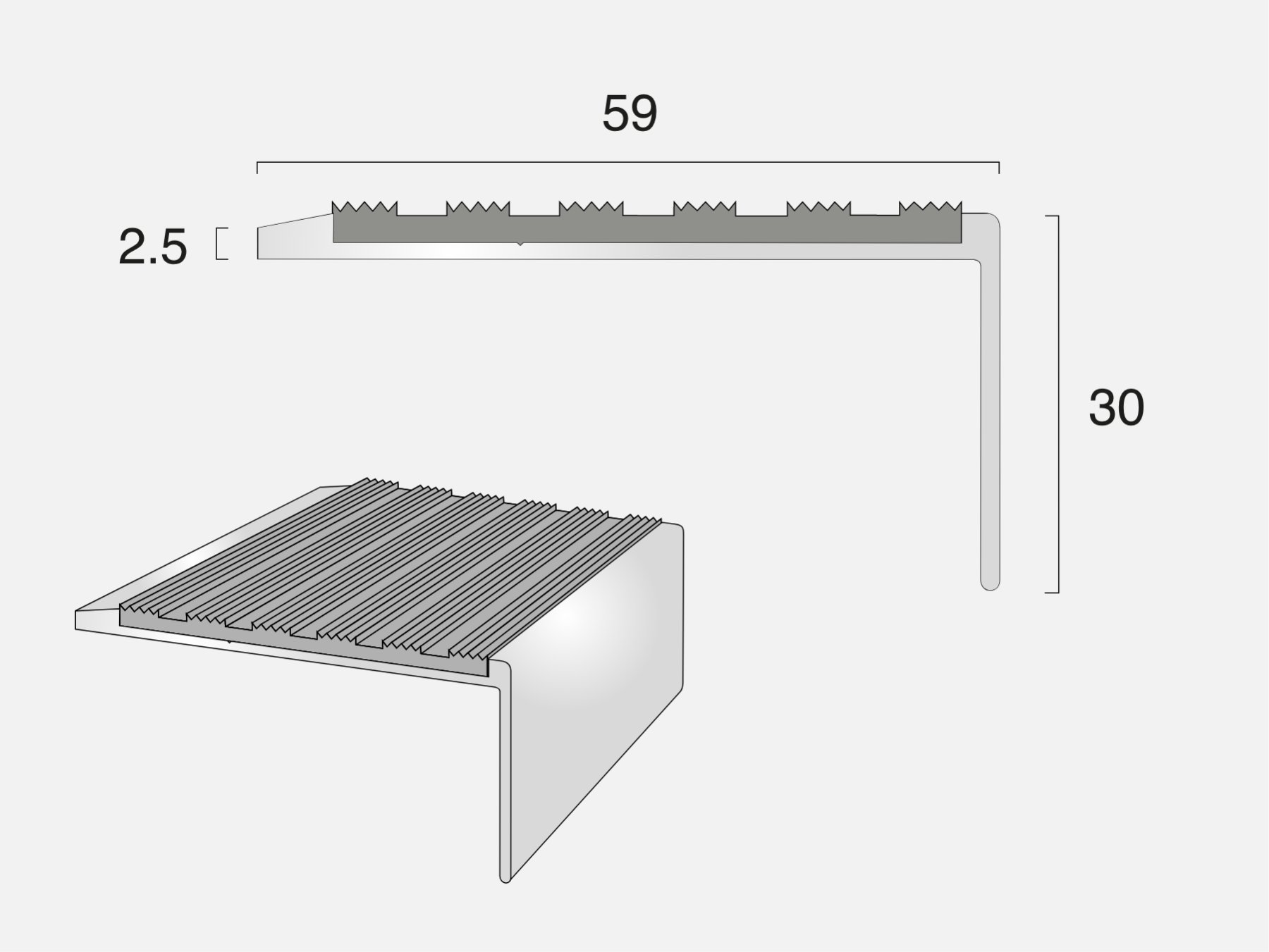 AN59/SL Square Back Ramped Edge