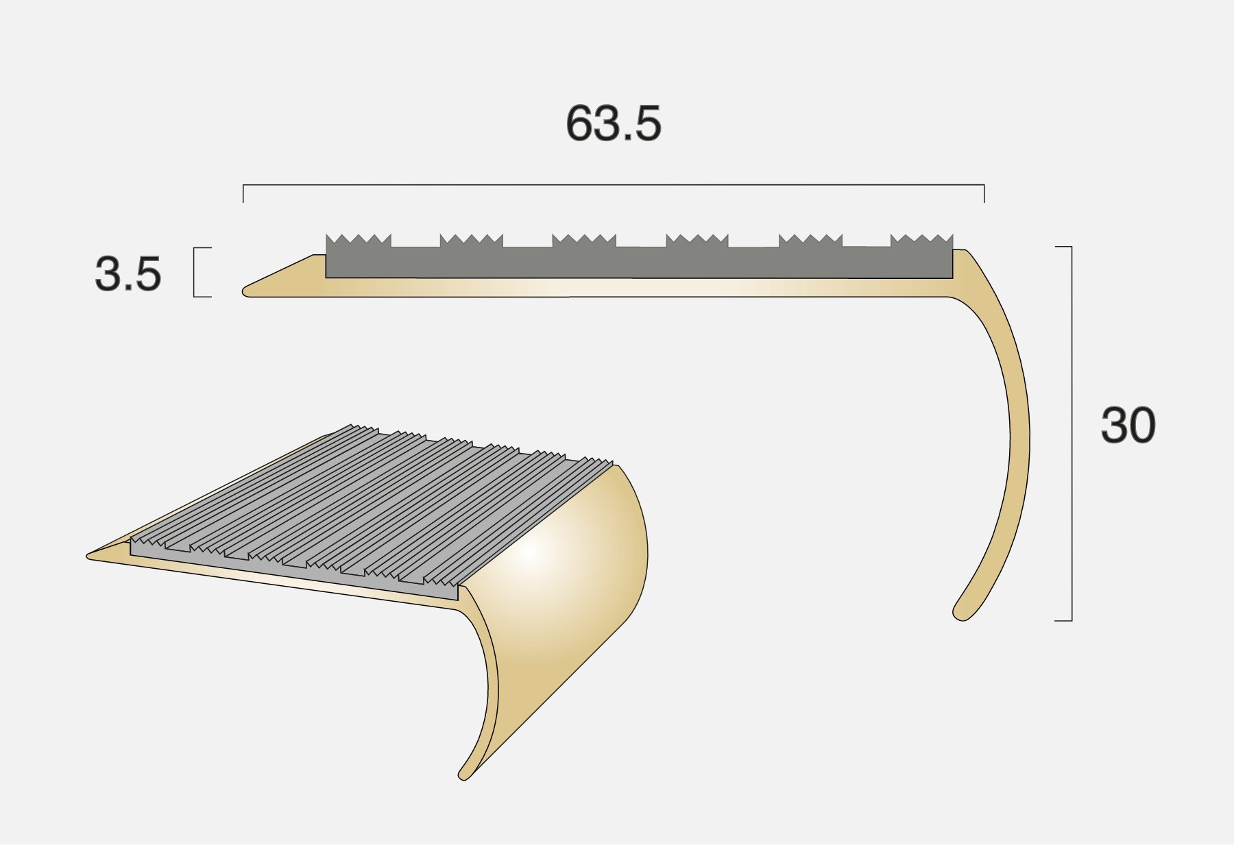 BN14 Bullnose Ramped Edge