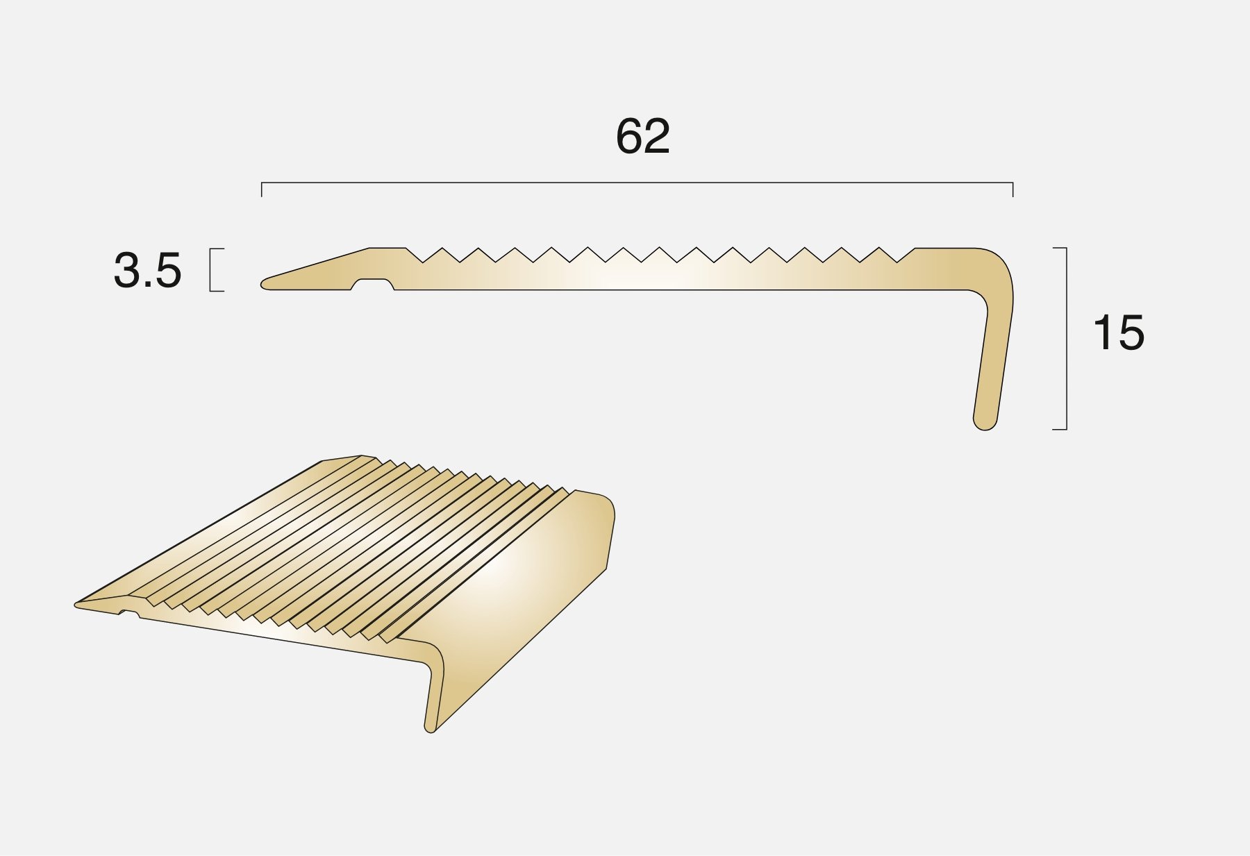 BN1SLR15-R Rake Back Ramped Edge