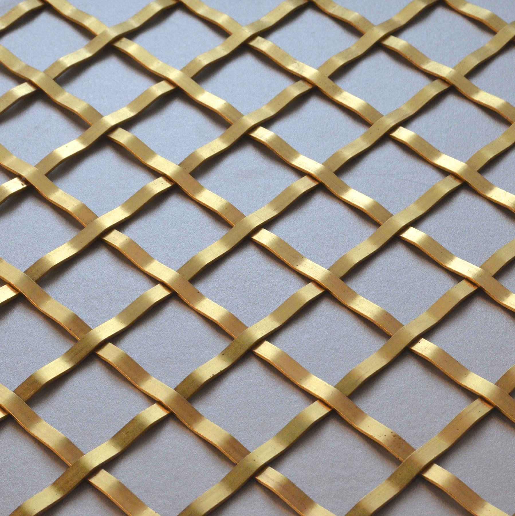 Diamond  Plain Woven Brass Grille