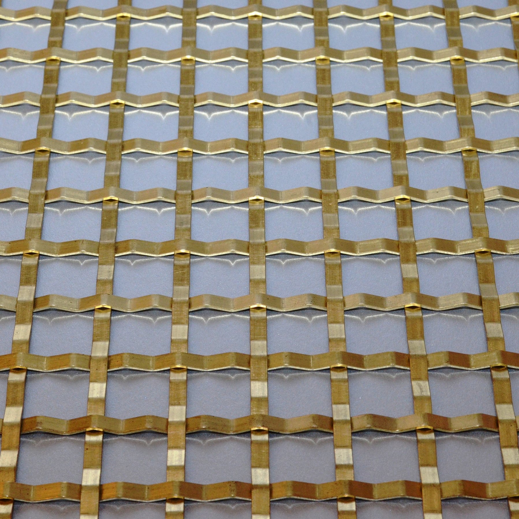 Square Plain Woven Brass Grille