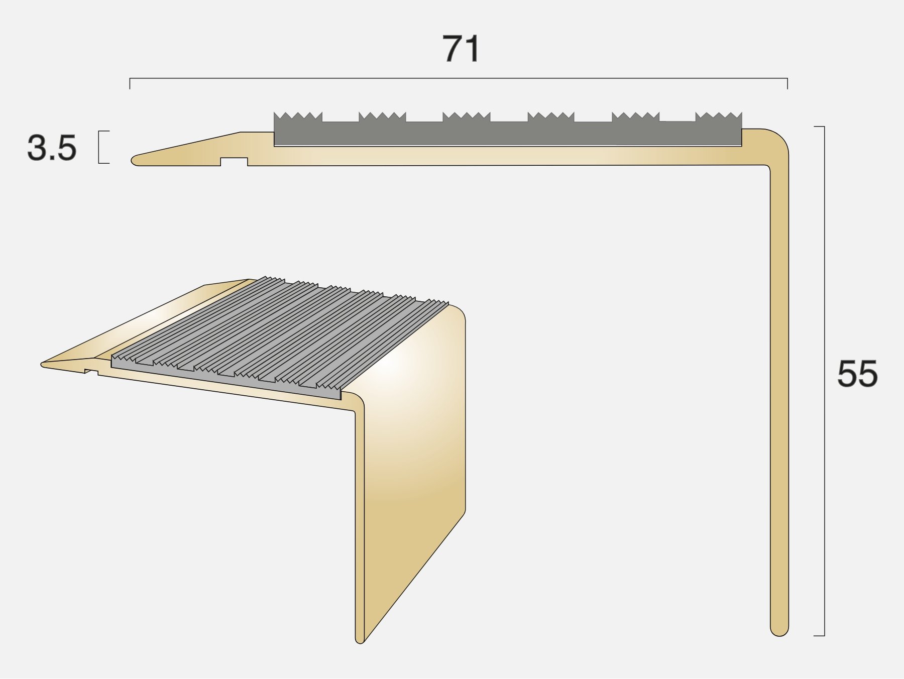 BN71/55SLR Square Back Ramped Edge