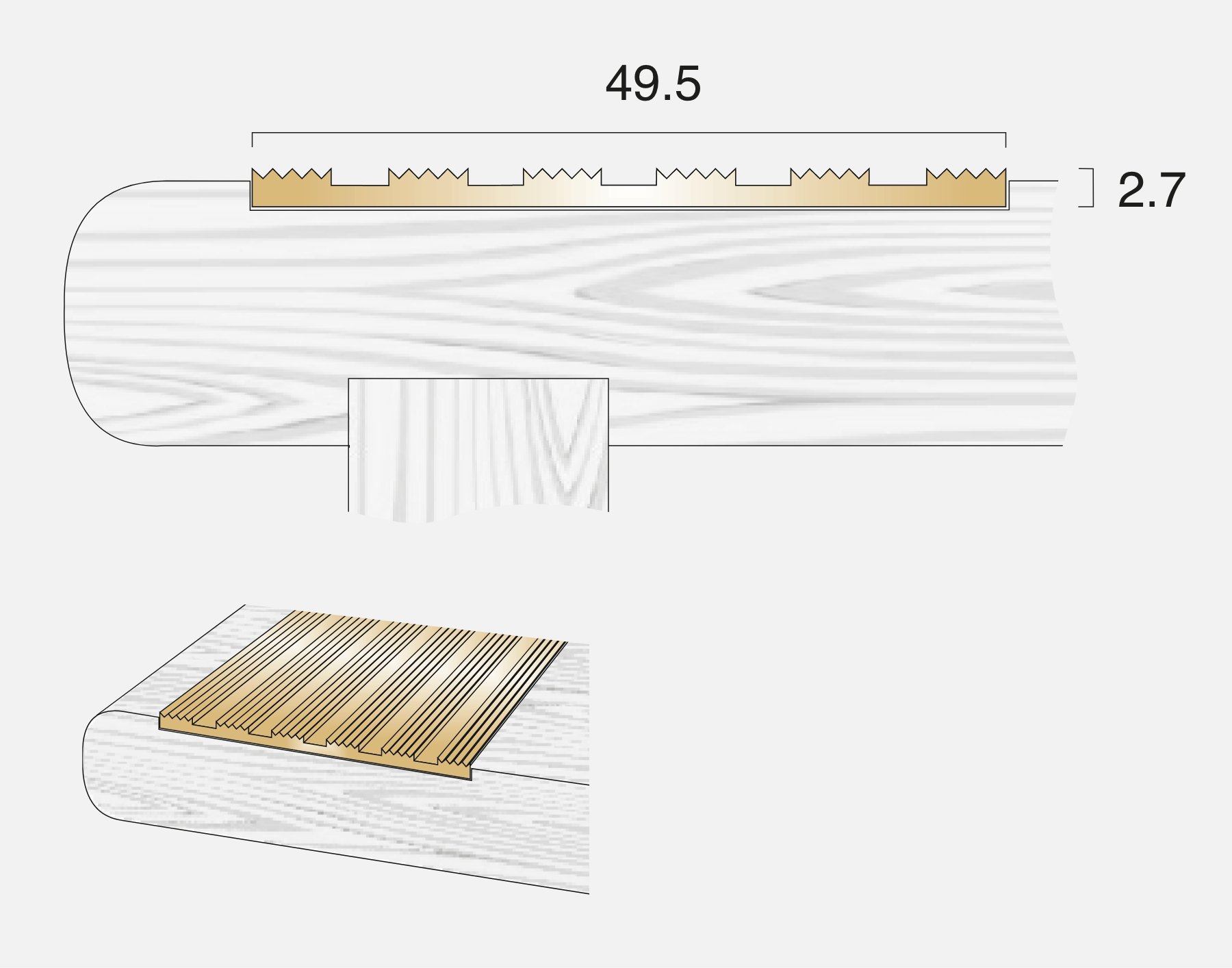 BTi49.5 Brass Stair Tread Insert