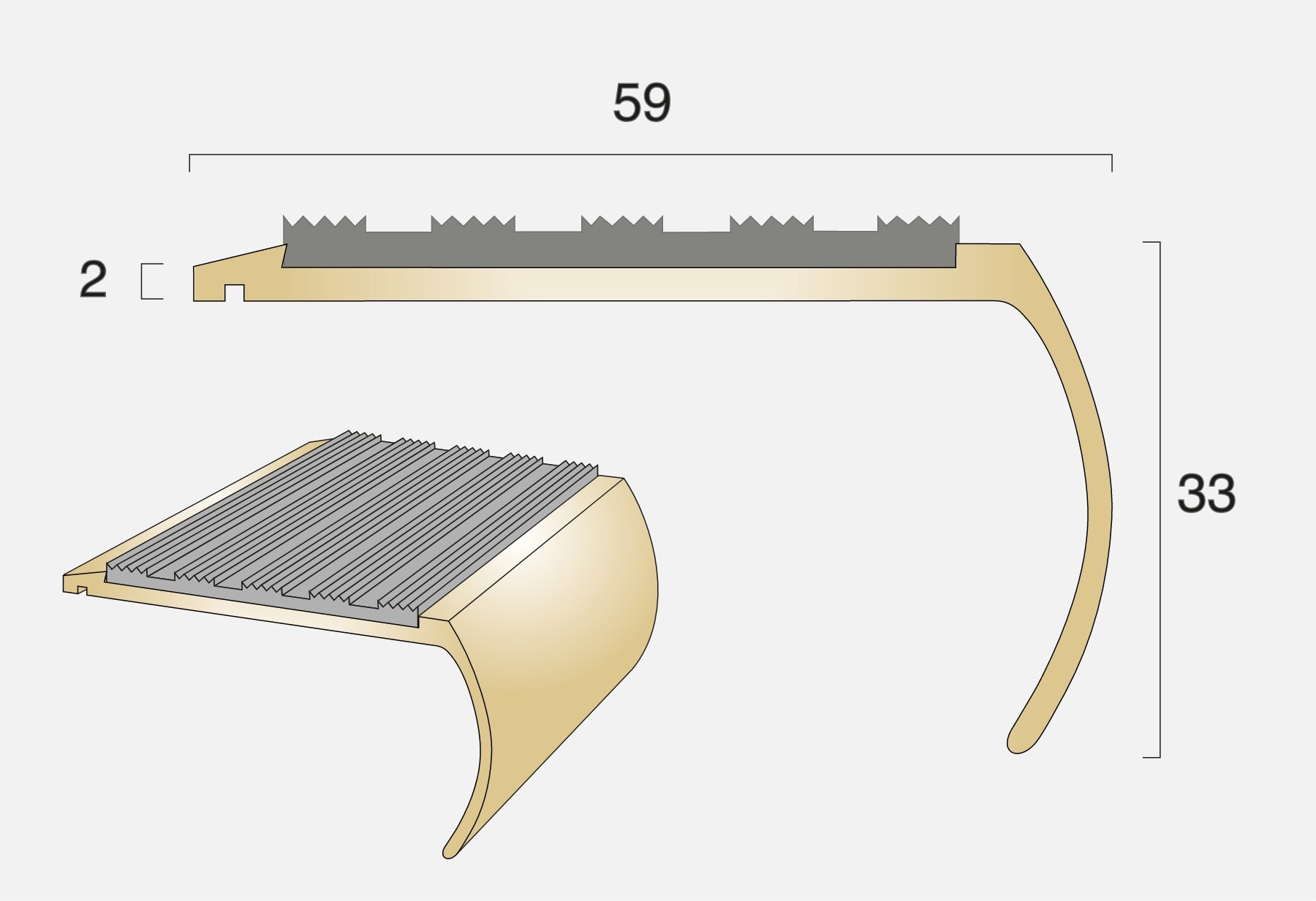 BN18 Bullnose Ramped Edge