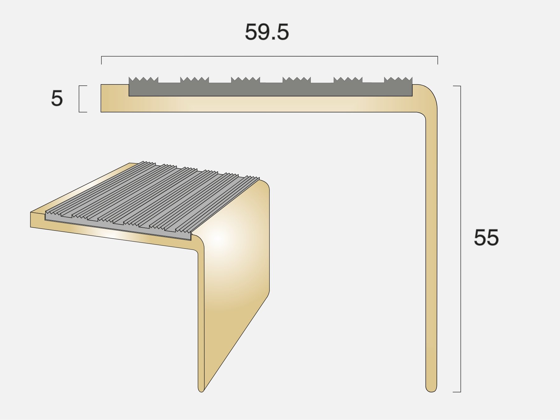 Square Back Infill Stair Nosing