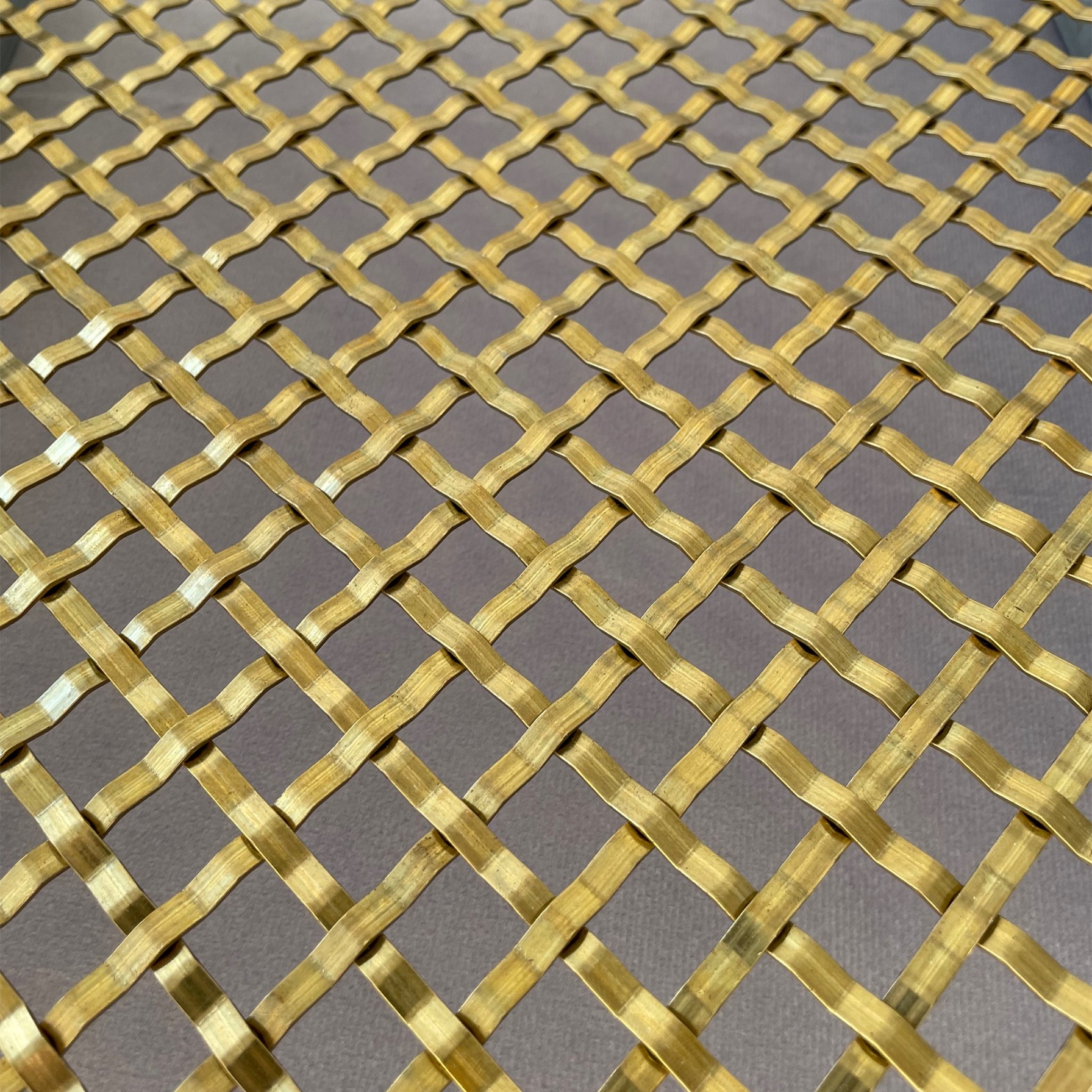 Diamond Plain Woven Brass Grille