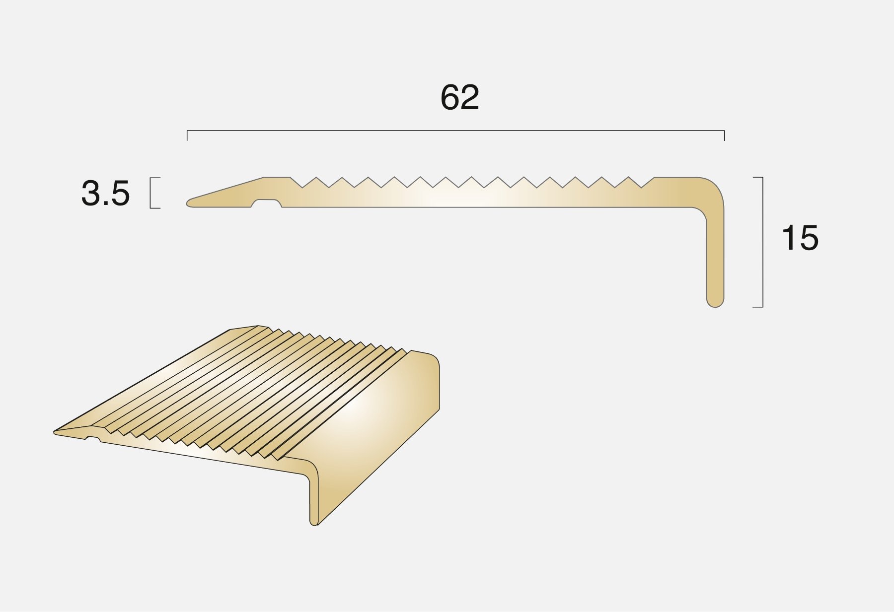 BN1SLR15 Square Back Ramped Edge